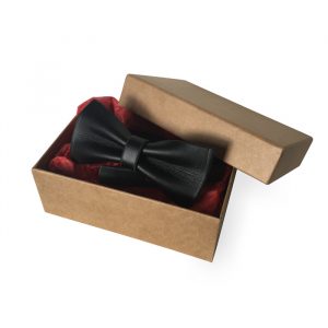 noeud papillon en cuir noir