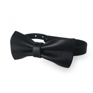 Profil du noeud papillon en cuir noir